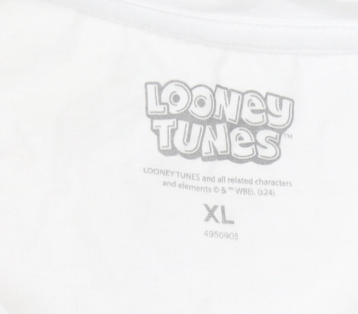 Looney Tunes XL White Cartoon T-Shirt, Men's Marvin Character