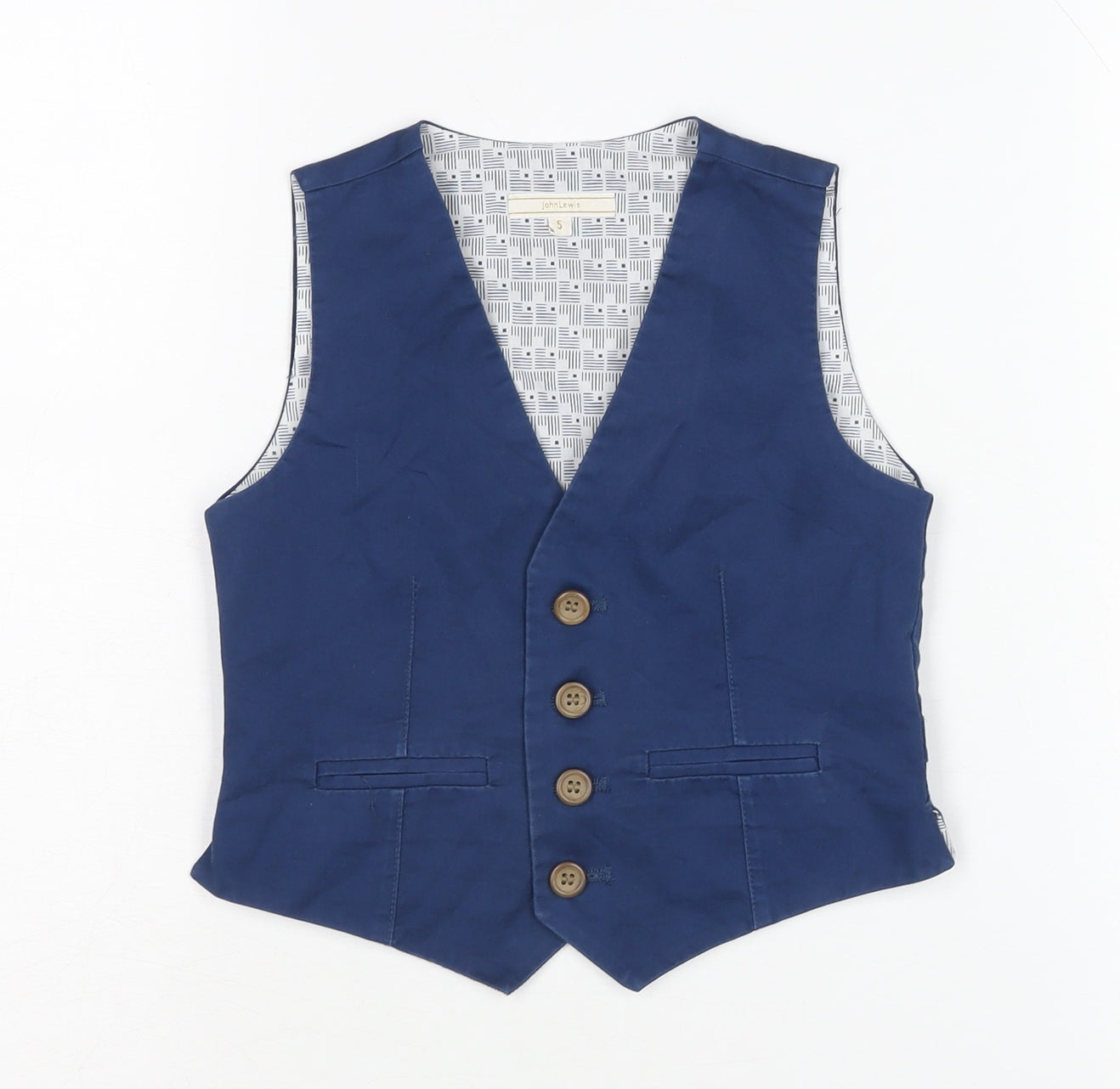 John Lewis Boys Blue Waistcoat, 5 Years, Formal/Casual Style
