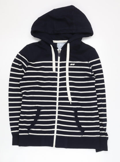 SPUNK Unisex Adults Black Striped Full Zip Hoodie S