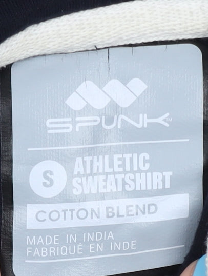 SPUNK Unisex Adults Black Striped Full Zip Hoodie S