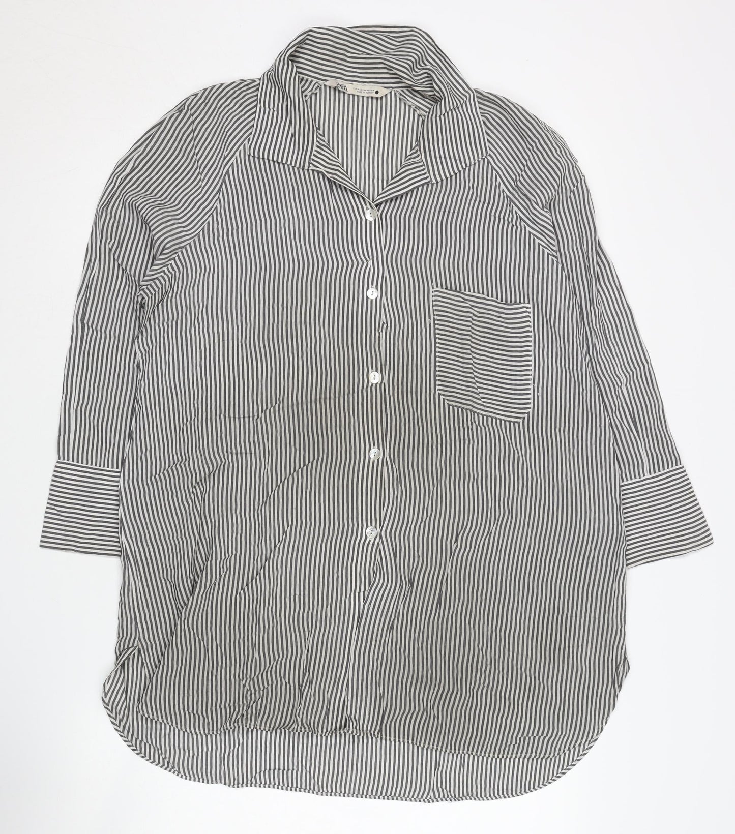 Womens UK Size 12 Zara Black  Button-Up