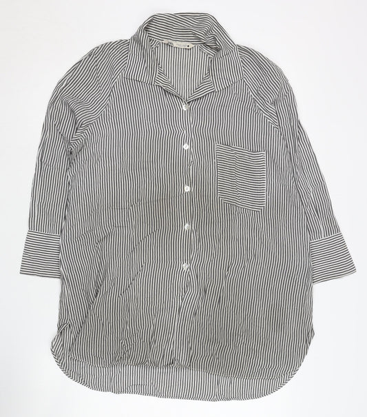 Womens UK Size 12 Zara Black  Button-Up