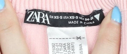 Zara Women's Pink XS Bodysuit, Sleeveless Knit