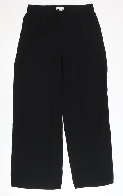 H&M Conscious Women's Black Relaxed Trousers, Size 8