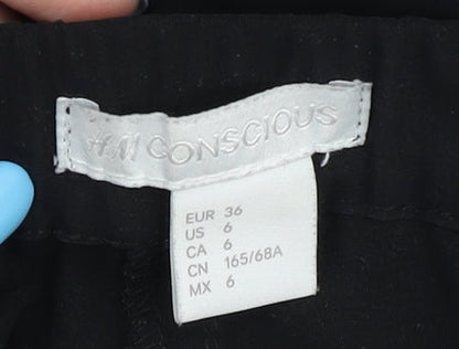 H&M Conscious Women's Black Relaxed Trousers, Size 8
