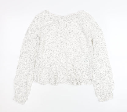 Womens UK Size 14 H&M White  Blouse