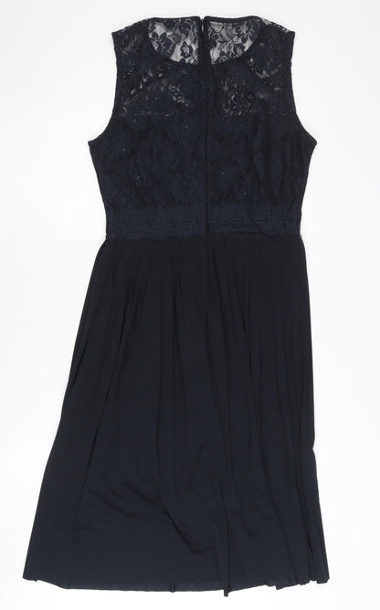 H&M Women's Black A-Line Lace Knee Length Dress