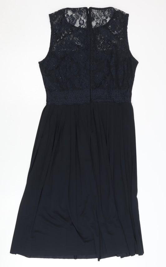 H&M Women's Black A-Line Lace Knee Length Dress