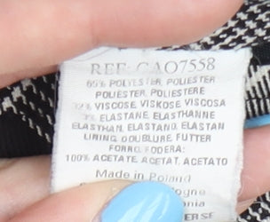 Mexx Women's Black Plaid Skirt, Size 10, Button Accents