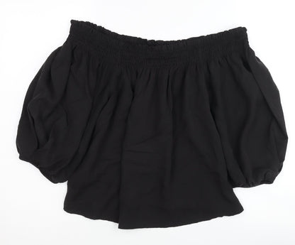 Superdry Women Black Off Shoulder Top UK 12