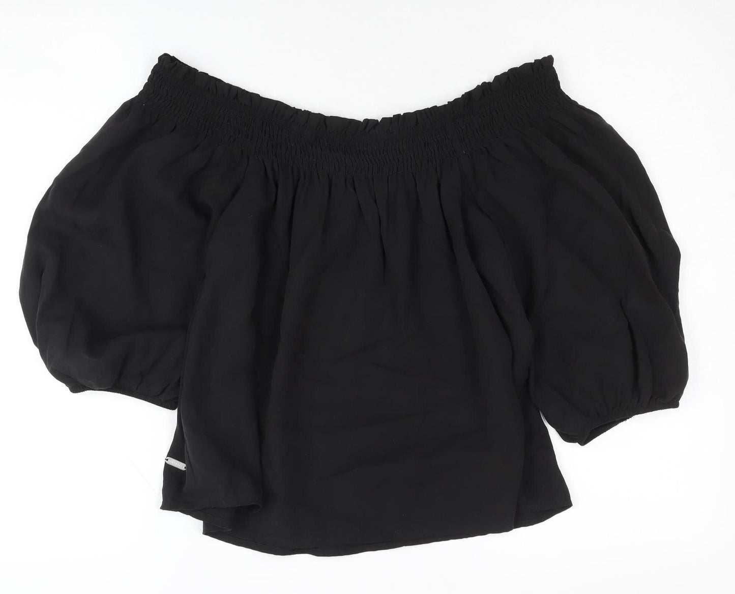 Superdry Women Black Off Shoulder Top UK 12