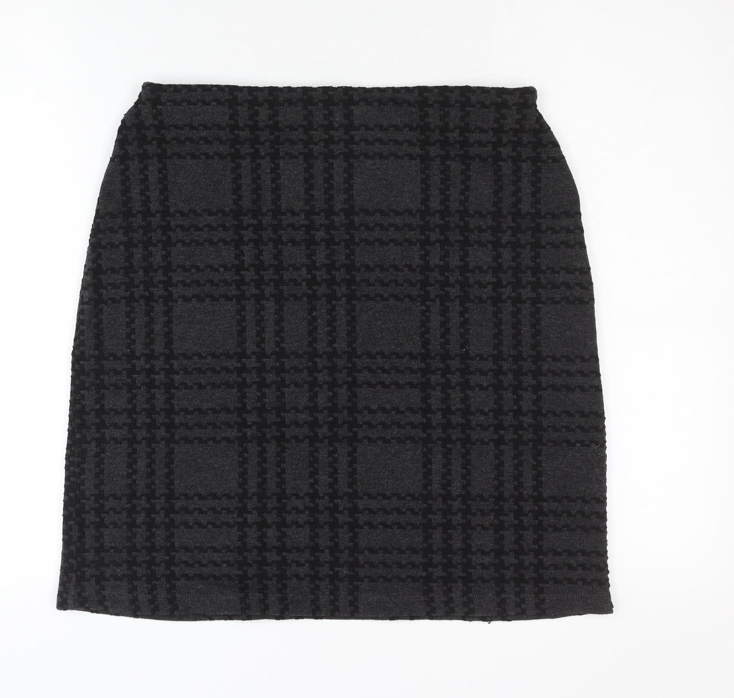 Marks and Spencer Women's Black Check Pencil Skirt Size 10