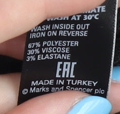 Marks and Spencer Women's Black Check Pencil Skirt Size 10