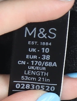 Marks and Spencer Women's Black Check Pencil Skirt Size 10