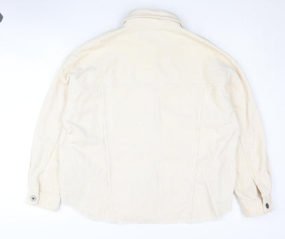 Womens UK Size S Zara Beige  Button-Up