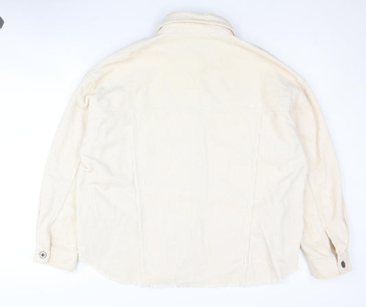 Womens UK Size S Zara Beige  Button-Up