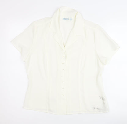 Anne Brooks Women’s White Petite Button-Up Shirt