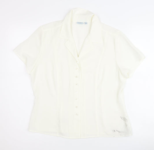 Anne Brooks Women’s White Petite Button-Up Shirt