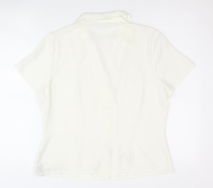 Anne Brooks Women’s White Petite Button-Up Shirt