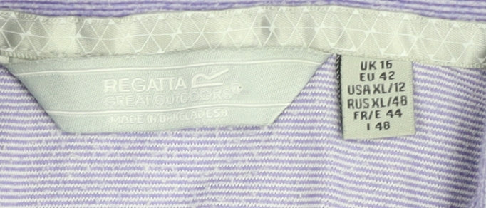 Regatta Women’s Purple 1/4 Zip Sweatshirt, Size 16