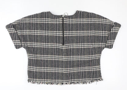 Womens UK Size 6 Zara Black Cropped Blouse