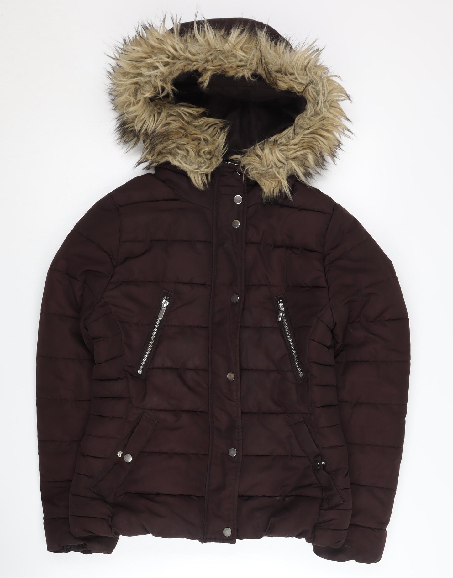 Womens UK Size 10 H&M Brown Puffer Jacket