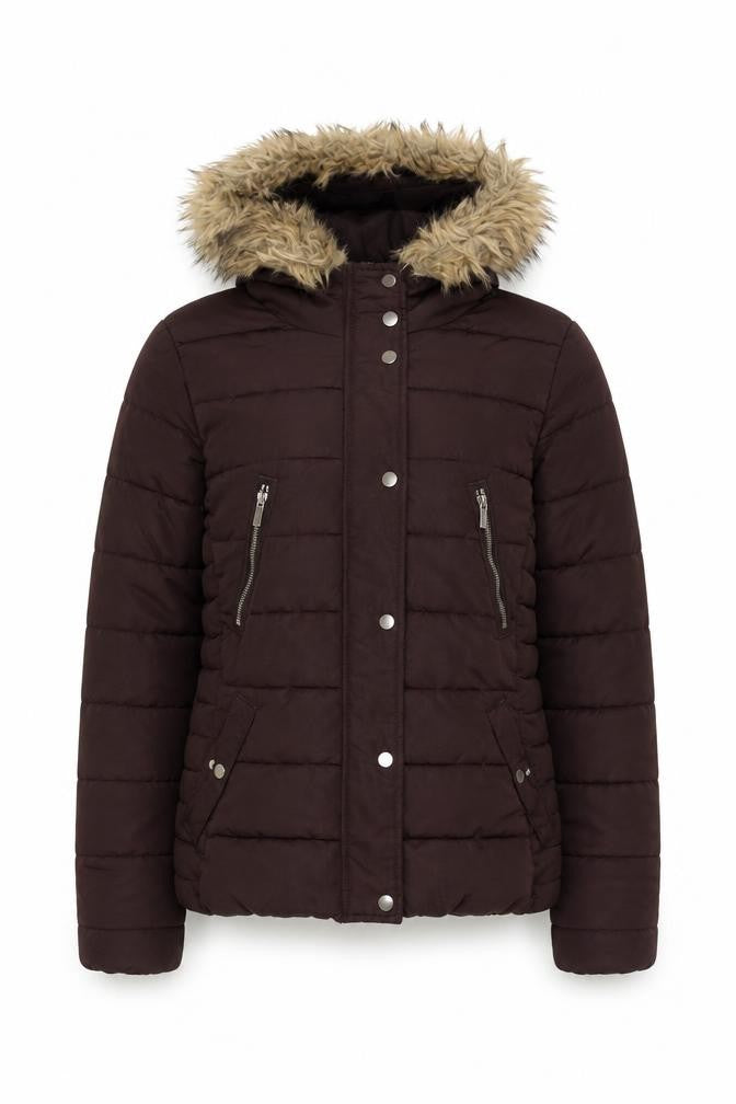 Womens UK Size 10 H&M Brown Puffer Jacket