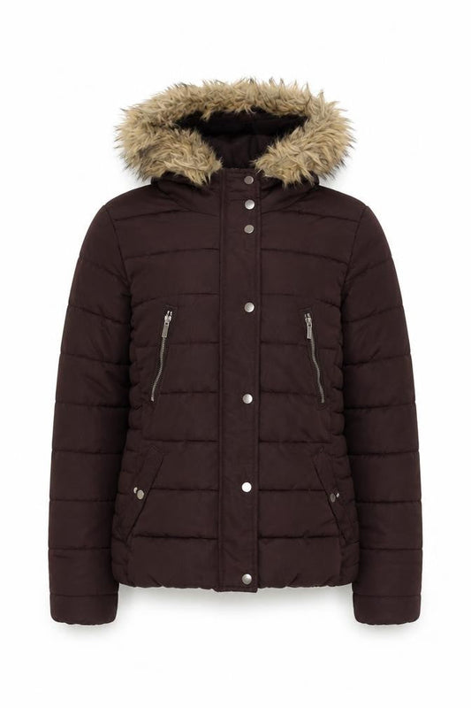 Womens UK Size 10 H&M Brown Puffer Jacket