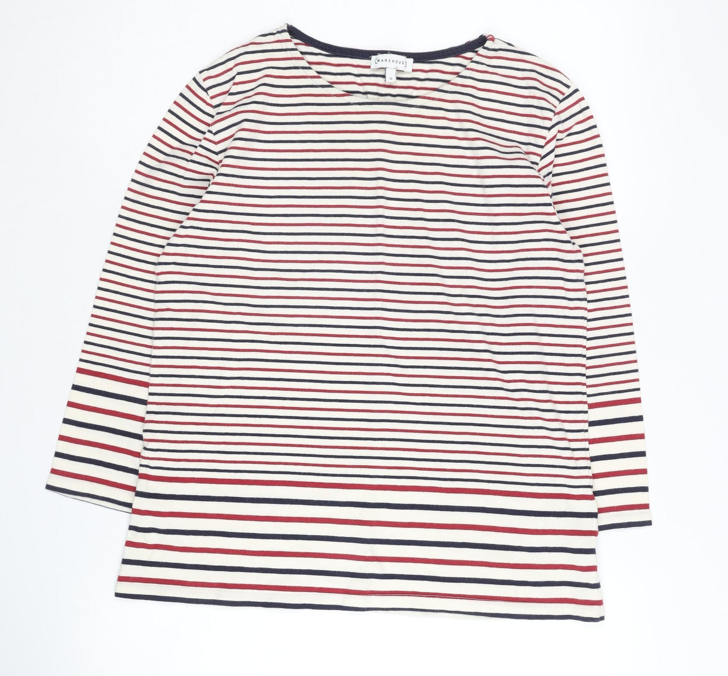 Womens UK Size 10 Warehouse Multicoloured Basic T-Shirt