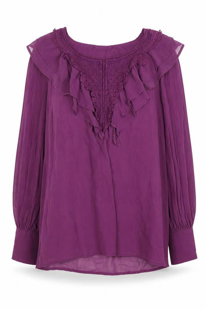 Womens UK Size 14 Warehouse Purple Tunic Blouse