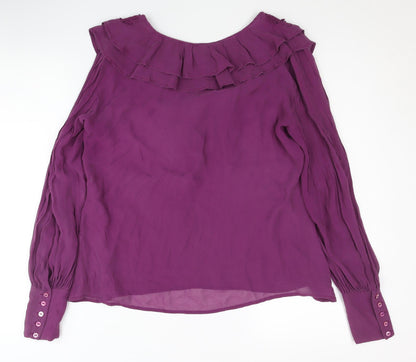 Womens UK Size 14 Warehouse Purple Tunic Blouse