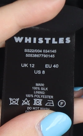 Whistles Women’s Black Slip Dress, Size 12, Party/Cocktail