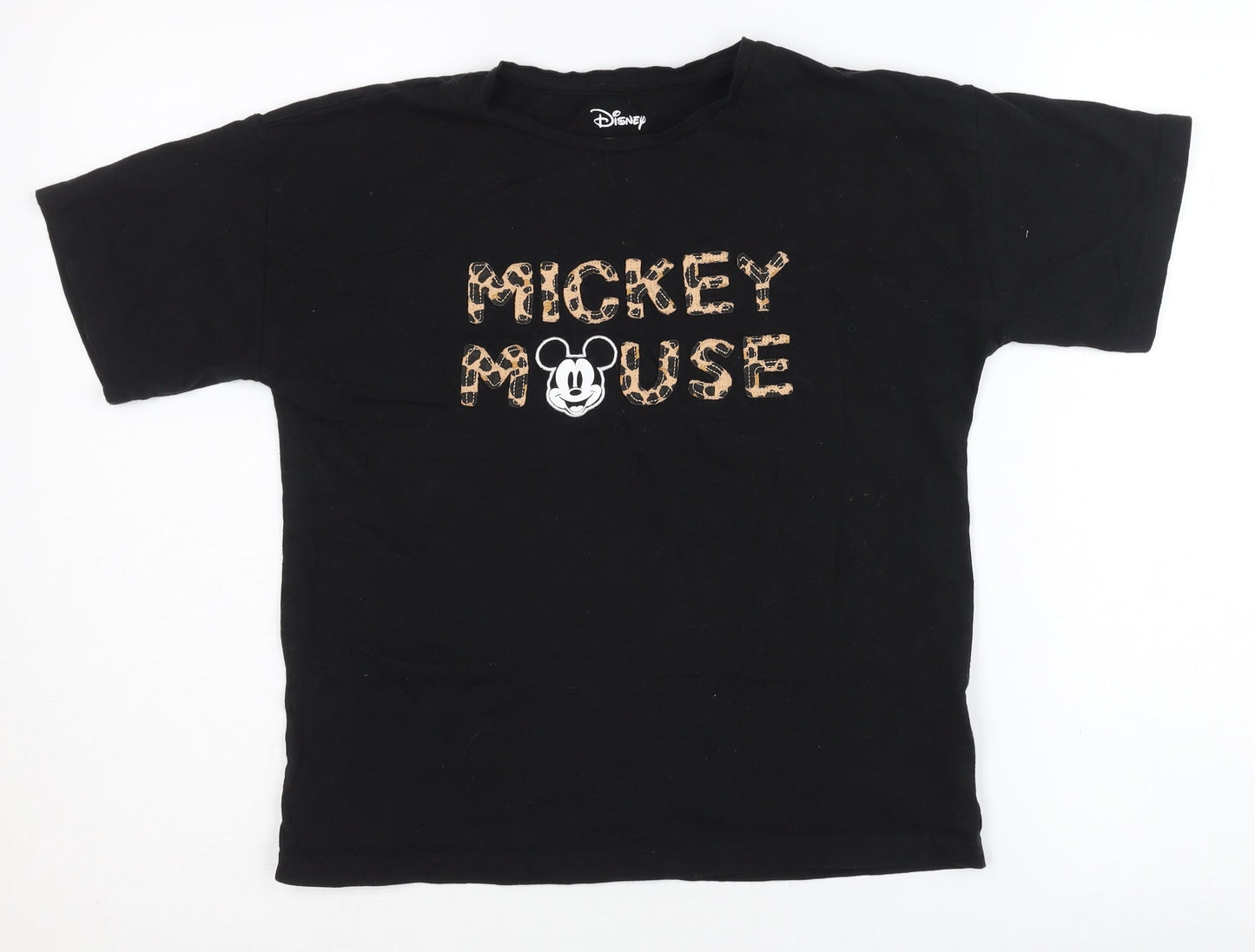 Disney Girls Black Mickey Mouse Graphic T-Shirt - Size 146
