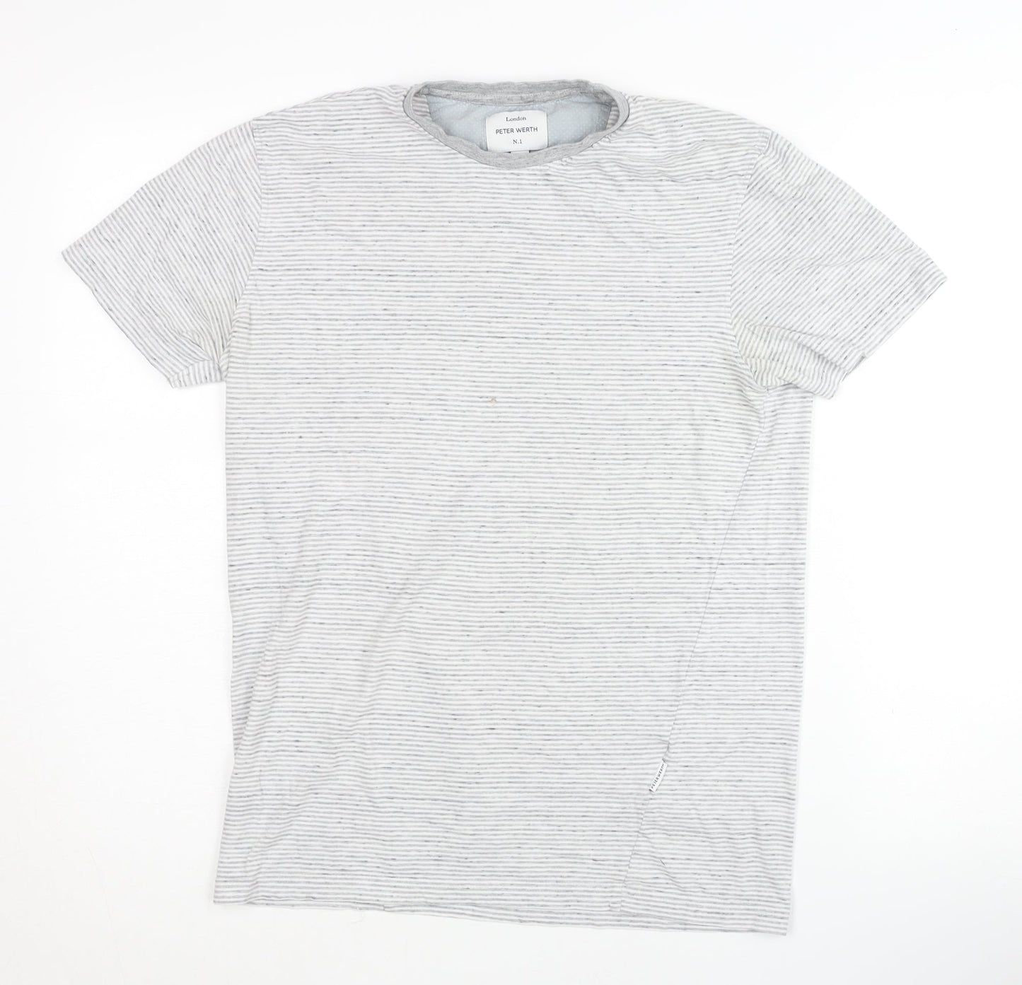Peter Werth Men's Grey Striped T-Shirt S/XS