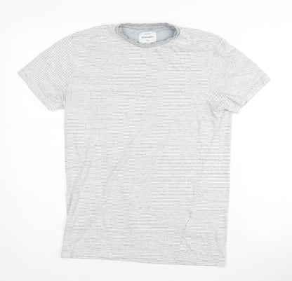 Peter Werth Men's Grey Striped T-Shirt S/XS