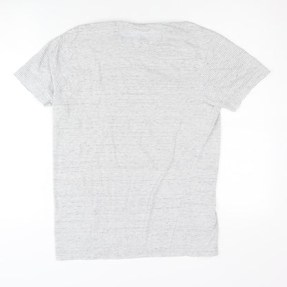 Peter Werth Men's Grey Striped T-Shirt S/XS