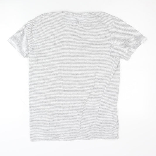 Peter Werth Men's Grey Striped T-Shirt S/XS