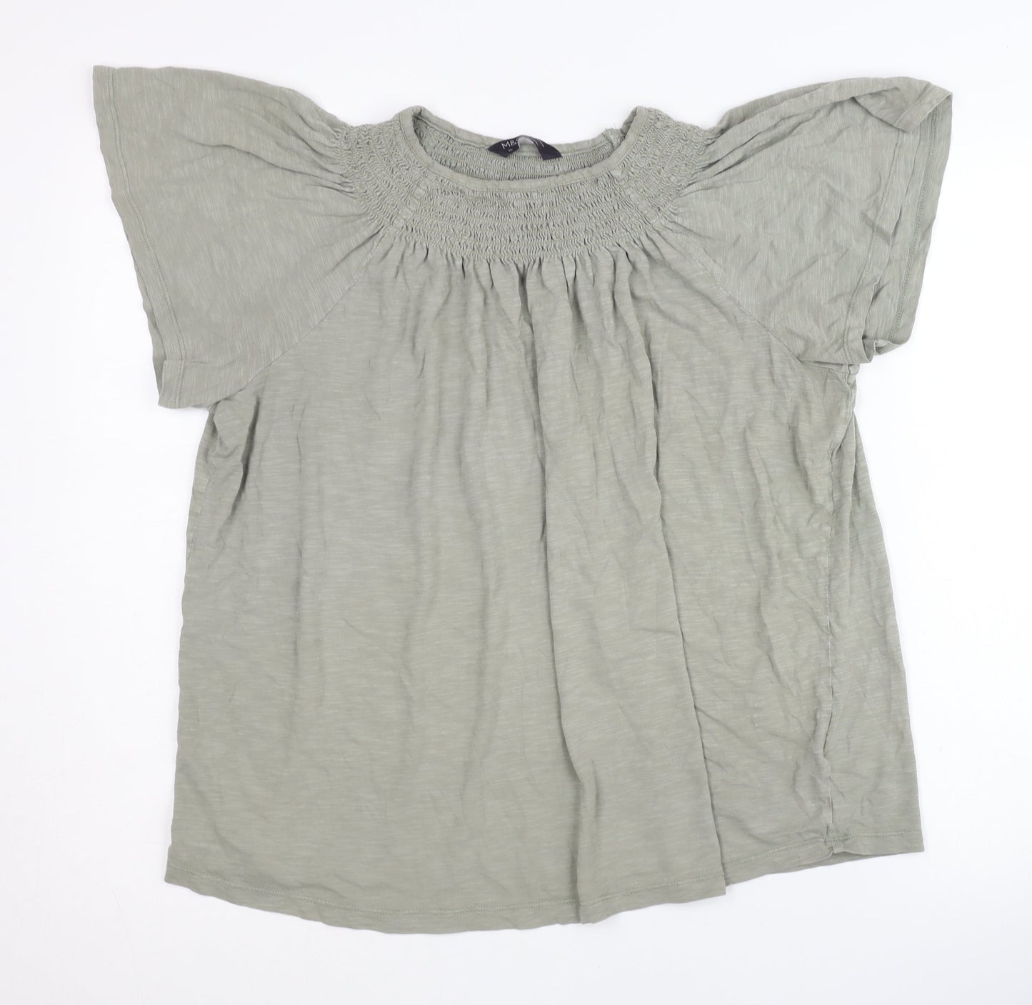 Womens UK Size 16 Marks and Spencer Green Basic Blouse