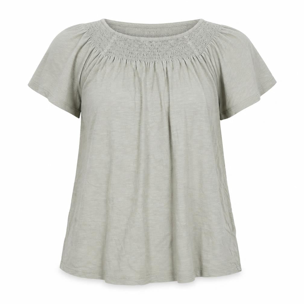 Front view of Marks & Spencer Women's Green Top, size 16, 100% Cotton