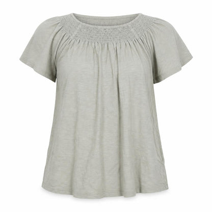 Front view of Marks & Spencer Women's Green Top, size 16, 100% Cotton