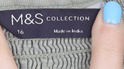 Womens UK Size 16 Marks and Spencer Green Basic Blouse