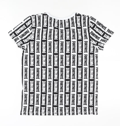 Fortnite Boys' Black & White Graphic T-Shirt Size S Pullover