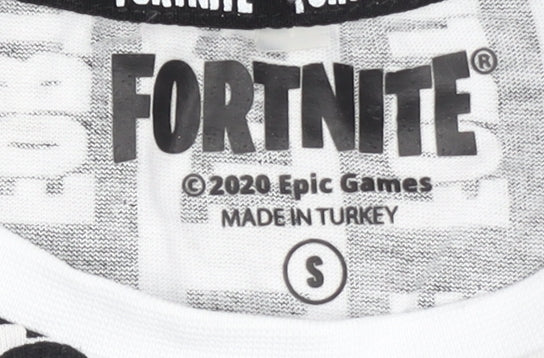 Fortnite Boys' Black & White Graphic T-Shirt Size S Pullover