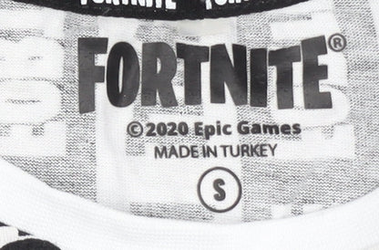 Fortnite Boys' Black & White Graphic T-Shirt Size S Pullover