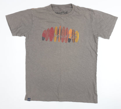 Weird Fish Men's Grey Surf Graphic T-Shirt