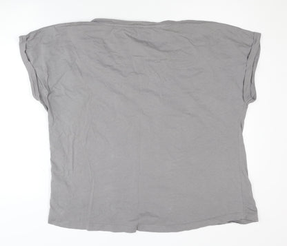 Amara Reya Women's Grey Studded T-Shirt Size 20