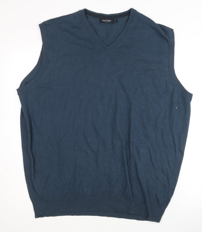 James Pringle Men's Blue Vest XL, Acrylic Jumper