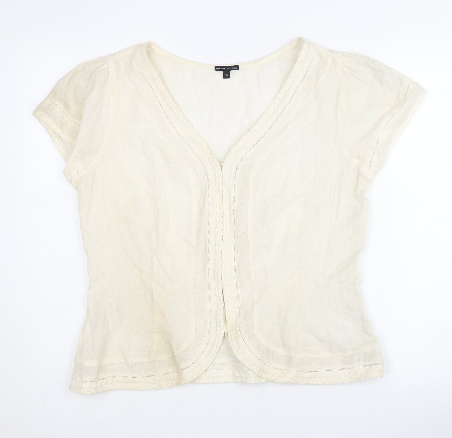 Womens UK Size 16 Marks and Spencer Ivory Basic Blouse
