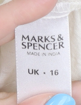 Womens UK Size 16 Marks and Spencer Ivory Basic Blouse