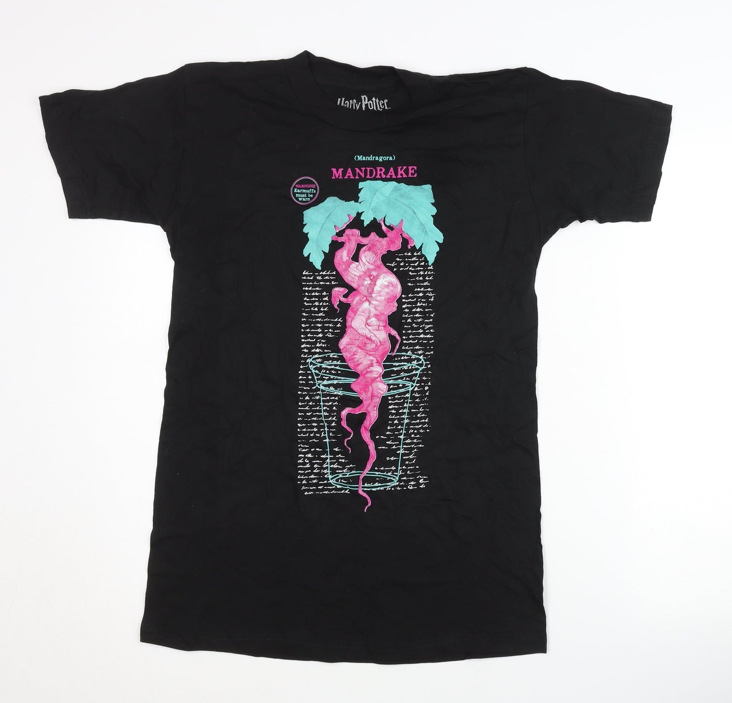 Mens UK Size XS Harry Potter Black  T-Shirt